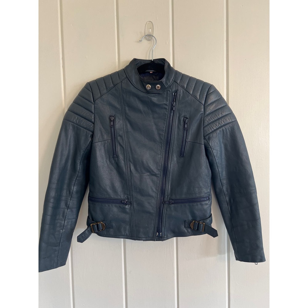 Vintage 80’s YKK Teal Motorcycle Jacket.